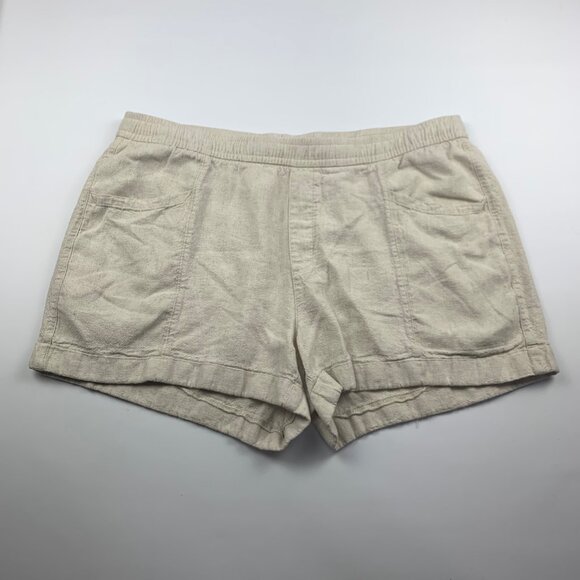 Old Navy Flax Linen Blend High Rise Pull On Shorts L - Picture 1 of 5